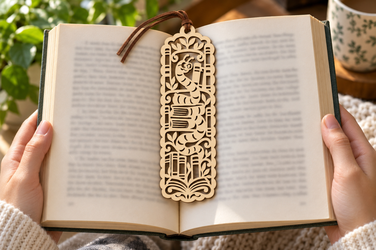 Library Worm Laser Cut SVG File library worm svg, bookworm