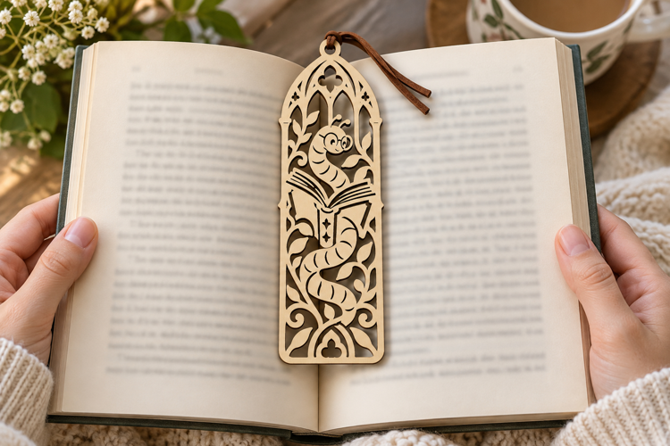 Floral Book Laser Cut SVG File floral bookmark svg, book