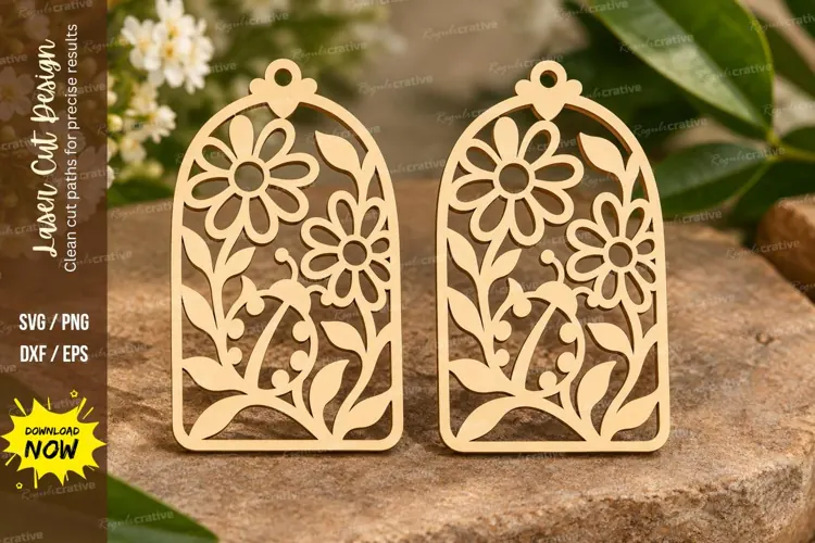 Floral Arch Laser Cut SVG File floral arch svg, arch earring
