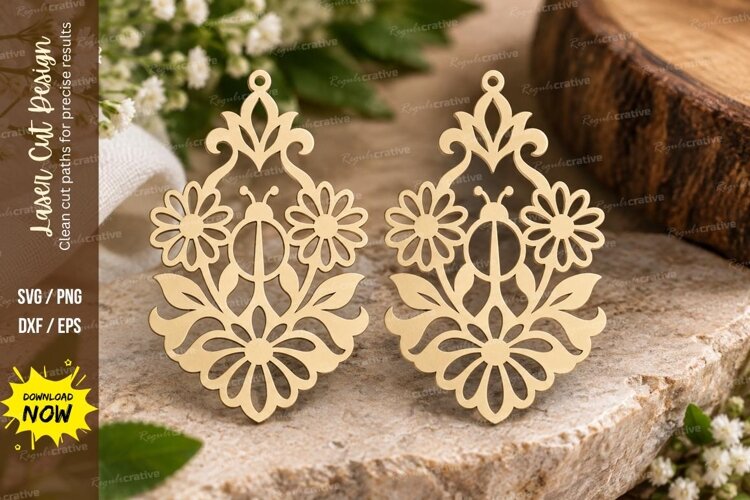 Ornate Floral Laser Cut SVG File ornate floral svg, floral example image 1