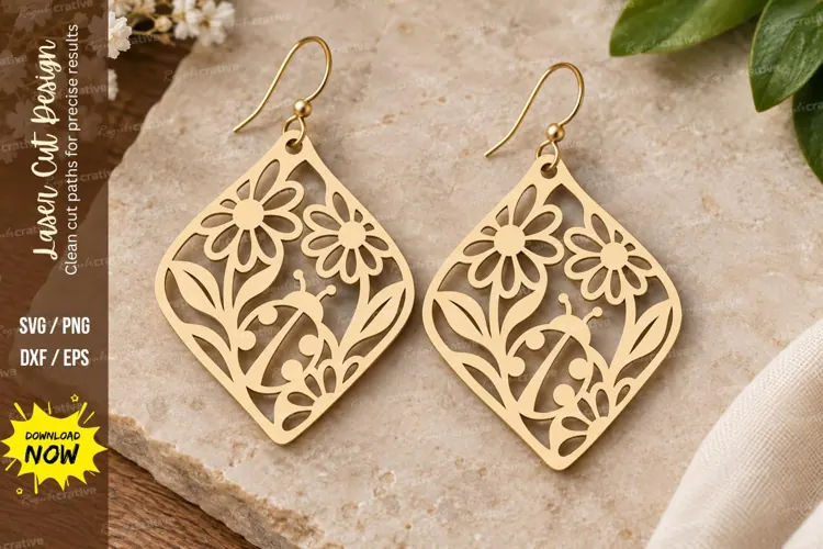 Diamond Floral Laser Cut SVG File diamond floral svg, diamon