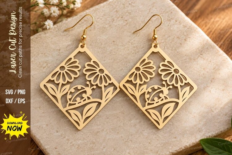 Diamond Flower Laser Cut SVG File diamond flower svg, diamon example image 1