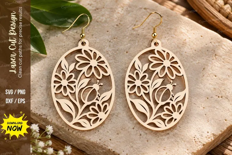 Leaf Floral Oval Laser Cut SVG File leaf floral svg, floral