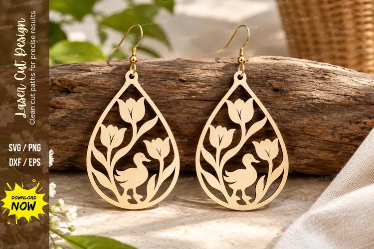 Botanical Teardrop Laser Cut SVG File botanical teardrop