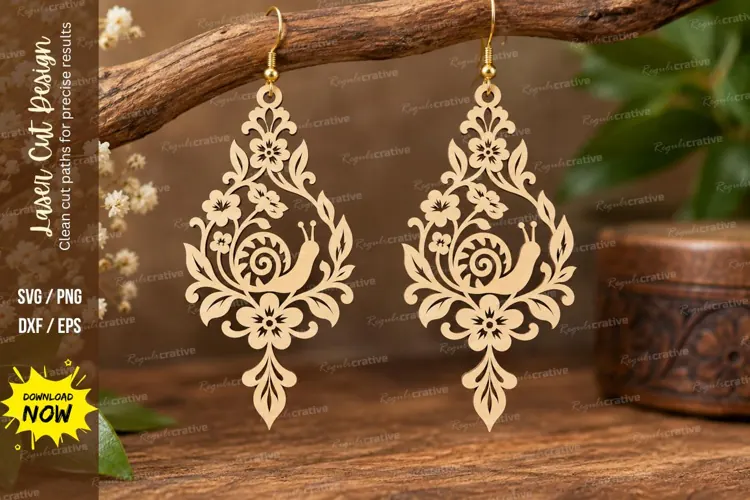 Ornate Floral Drop Laser Cut SVG File ornate floral svg