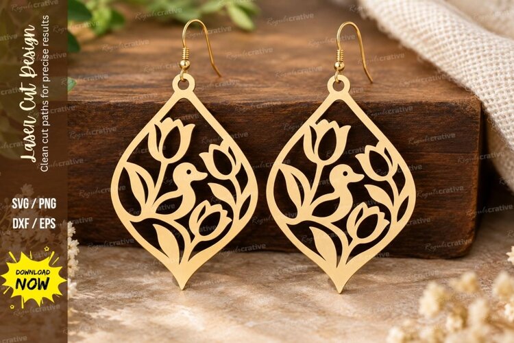 Snail Tulip Teardrop Laser Cut SVG File snail tulip svg example image 1