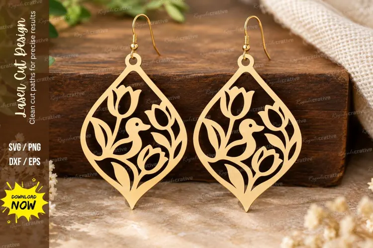 Snail Tulip Teardrop Laser Cut SVG File snail tulip svg