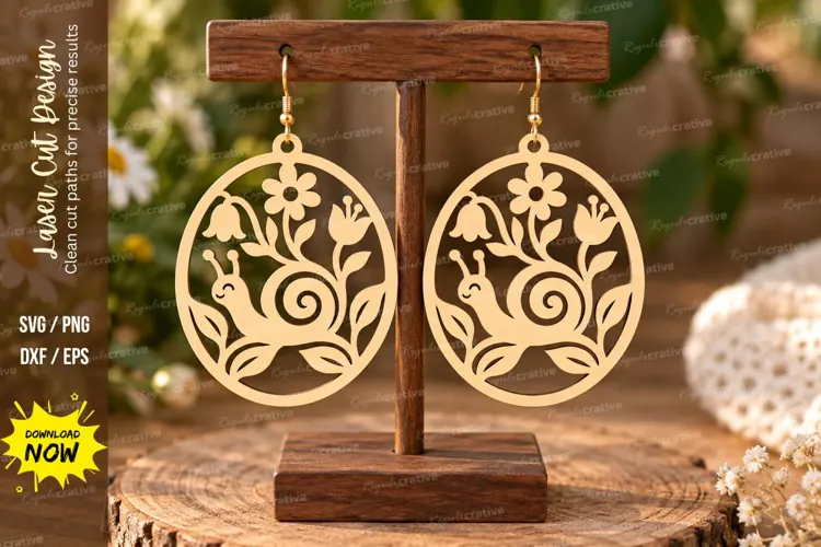 Snail Floral Circle Laser Cut SVG File snail circle svg