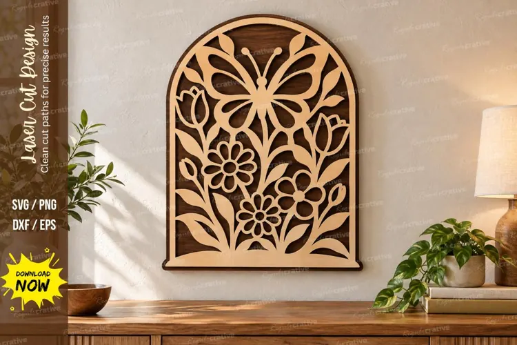 Butterfly Garden Arch Laser Cut SVG File butterfly garden