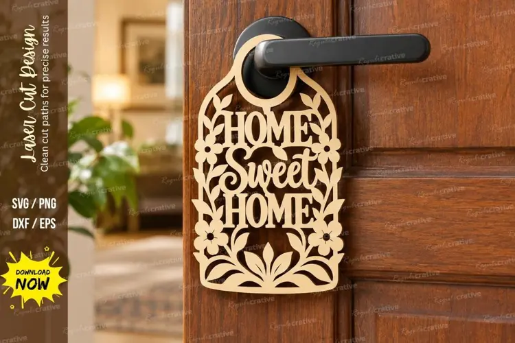 Arch Home Sweet Home Door Hanger Laser Cut SVG File home