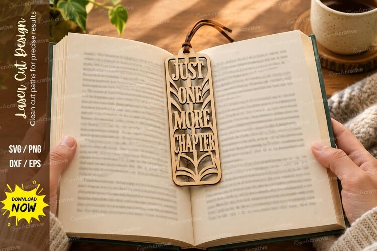 Floral Chapter Bookmark Laser Cut SVG File just one more example image 1