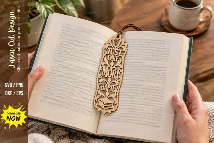 Ornate Floral Bookmark Laser Cut SVG File ornate bookmark