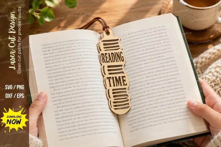 Reading Time Bookmark Laser Cut SVG File reading time bookma