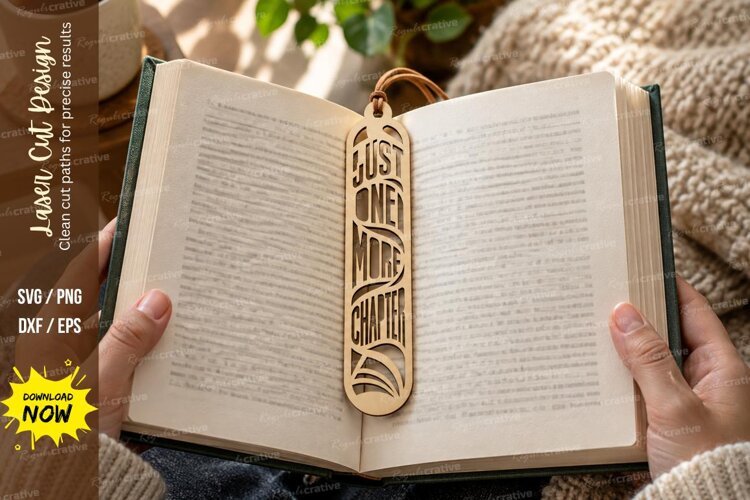 Chapter Quote Bookmark Laser Cut SVG File just one more example image 1