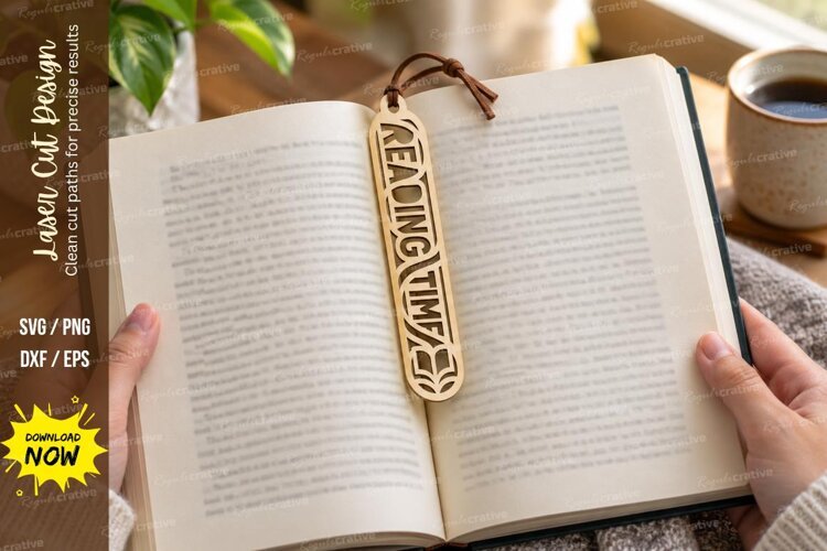 Reading Bookmark Laser Cut SVG File reading bookmark svg, example image 1
