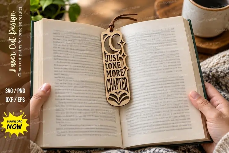 One More Chapter Bookmark Laser Cut SVG File just one more