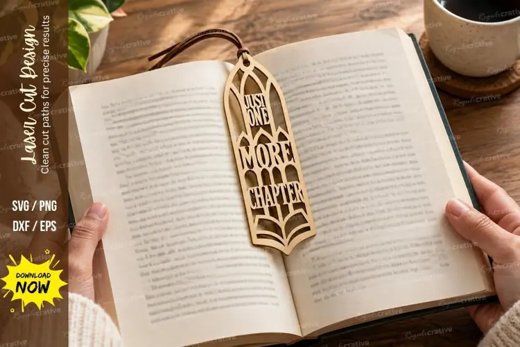 Reading Time Book Bookmark Laser Cut SVG File reading time