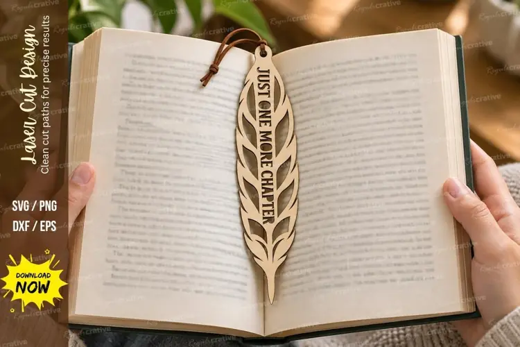 One More Chapter Book Bookmark Laser Cut SVG File one more