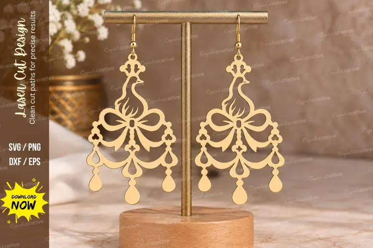 Botanical Leaf Earrings Laser Cut SVG File botanical earring