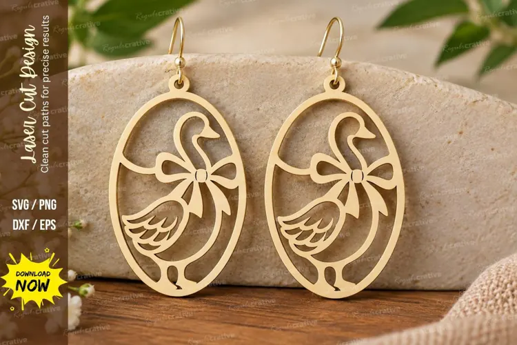 Oval Floral Earrings Laser Cut SVG File oval floral earrings