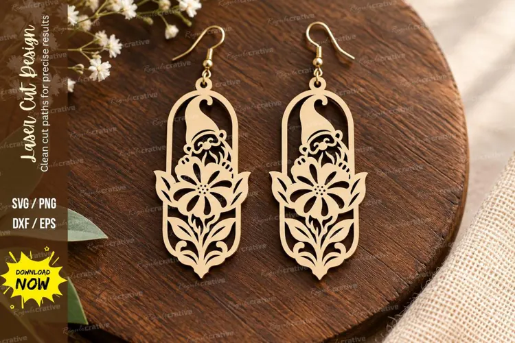 Floral Dangle Earrings Laser Cut SVG File floral dangle earr