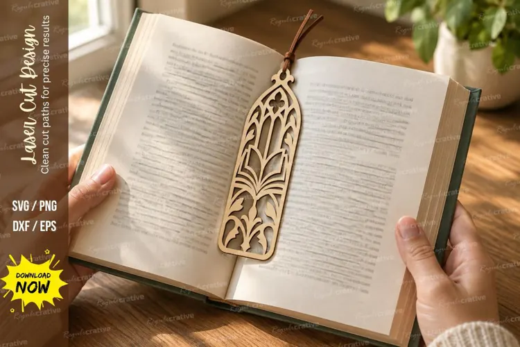 Leaf Botanical Bookmark Laser Cut SVG File leaf bookmark svg