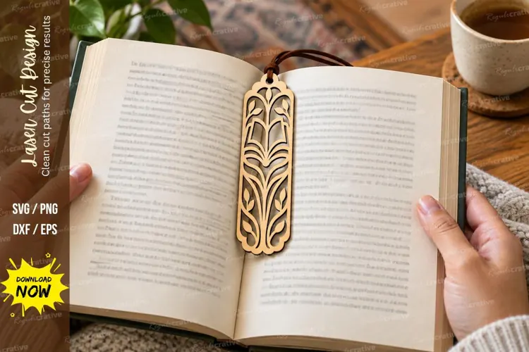 Feather Leaf Bookmark Laser Cut SVG File feather bookmark sv