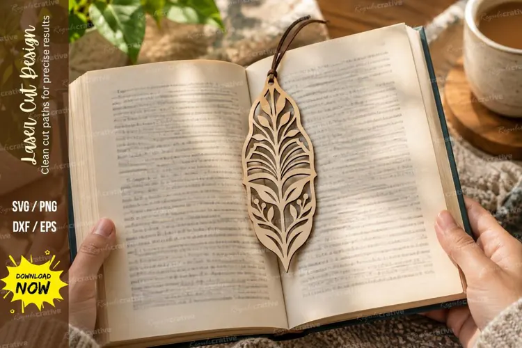 Leaf Shape Bookmark Laser Cut SVG File leaf bookmark svg