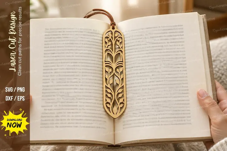 Botanical Vine Bookmark Laser Cut SVG File botanical bookmar