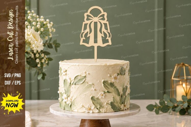 Hanging Gift Cake Topper Laser Cut SVG File gift cake topper example image 1