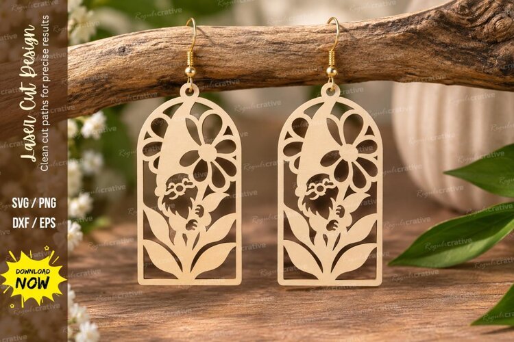 Strawberry Arch Earrings Laser Cut SVG File strawberry earri example image 1