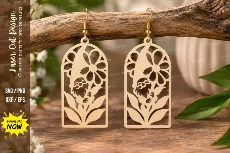 Strawberry Arch Earrings Laser Cut SVG File strawberry earri