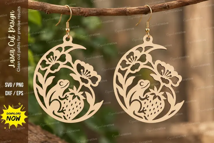 strawberry moon earrings, moon earrings png, strawberry earr