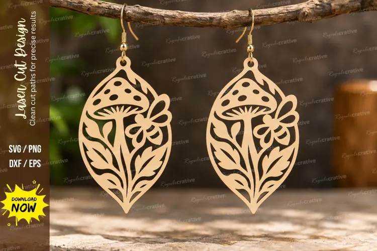 botanical leaf earrings, leaf earrings png, floral earrings