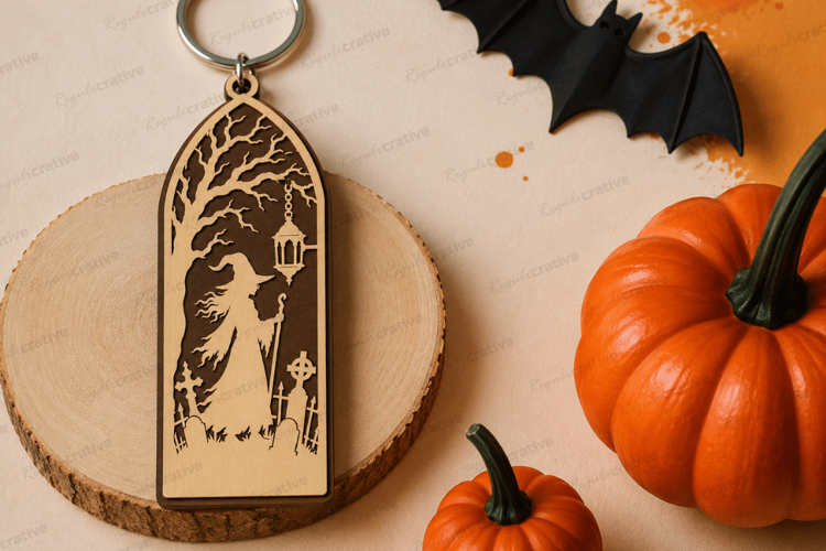 Witch Graveyard Bookmark Laser Cut SVG File witch bookmark