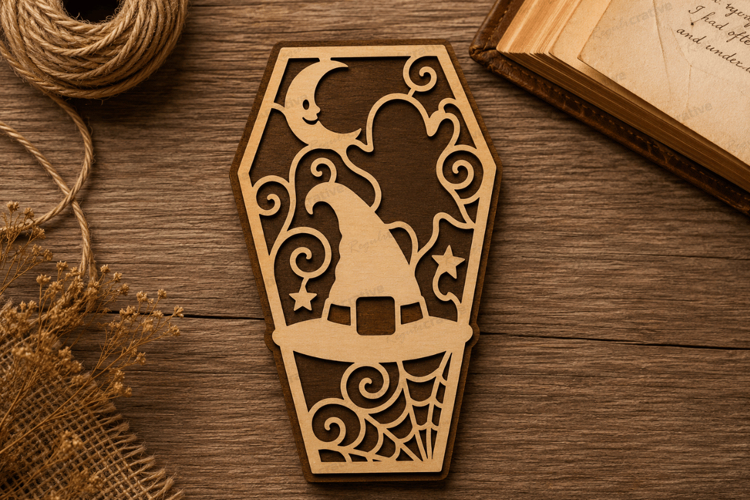 Black Cat Coffin Decor Laser Cut SVG File black cat svg,
