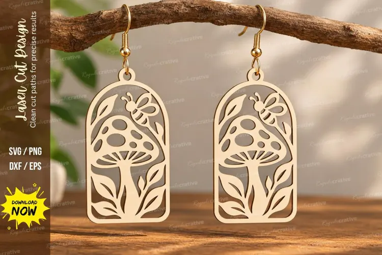 mushroom arch earrings, mushroom earrings png, arch earrings