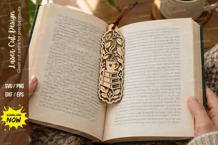 cozy cottage bookmark, cottage bookmark png, laser cut bookm