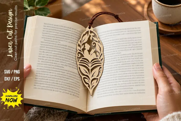 botanical leaf bookmark, leaf bookmark png, laser cut bookma