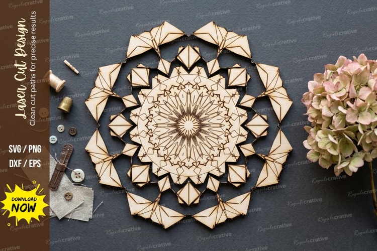 Layered Mandala Laser Cut SVG laser cut svg, layered mandala
