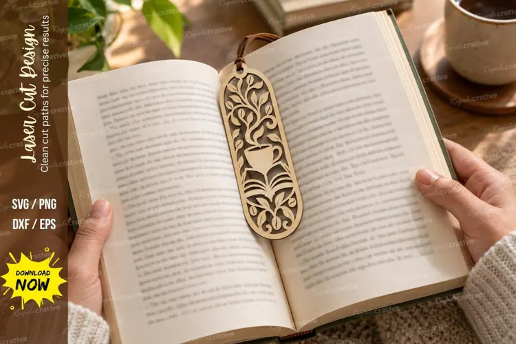 Oval Botanical Cat Bookmark Laser Cut SVG PNG Design