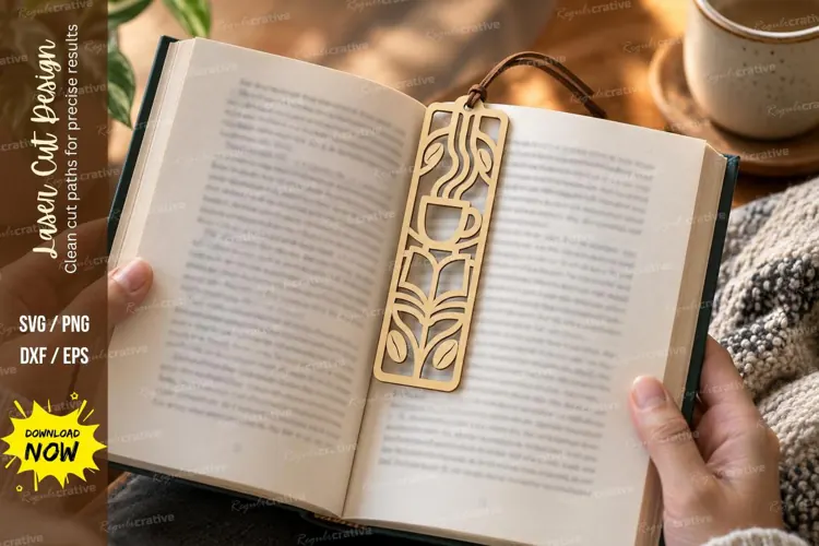 Geometric Floral Cat Bookmark Laser Cut SVG PNG Design, geom