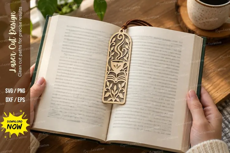 Rounded Floral Cat Bookmark Laser Cut SVG PNG Design, rounde