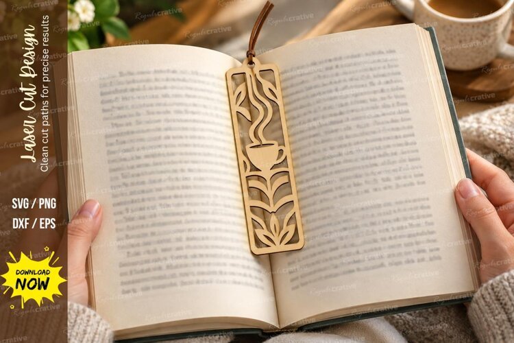 Minimal Cat Silhouette Bookmark Laser Cut SVG PNG Design, example image 1