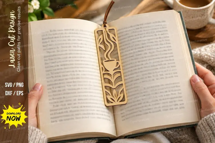 Minimal Cat Silhouette Bookmark Laser Cut SVG PNG Design,