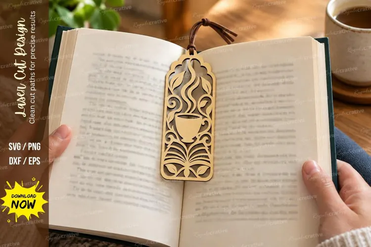 Rounded Floral Cat Bookmark Laser Cut SVG PNG Design