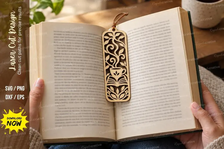 Gothic Scrollwork Cat Bookmark Laser Cut SVG PNG Design