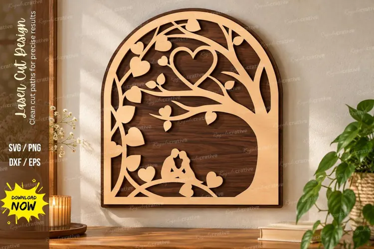 Love Birds Arch Laser Cut Wall Art SVG love birds svg, bird
