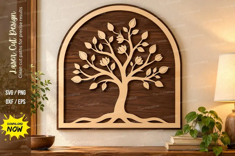 Arched Tree Laser Cut Wall Art SVG tree wall art, arch tree