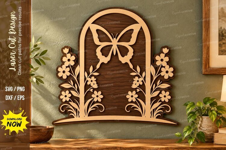 Butterfly Arch Laser Cut Wall Art SVG butterfly arch example image 1